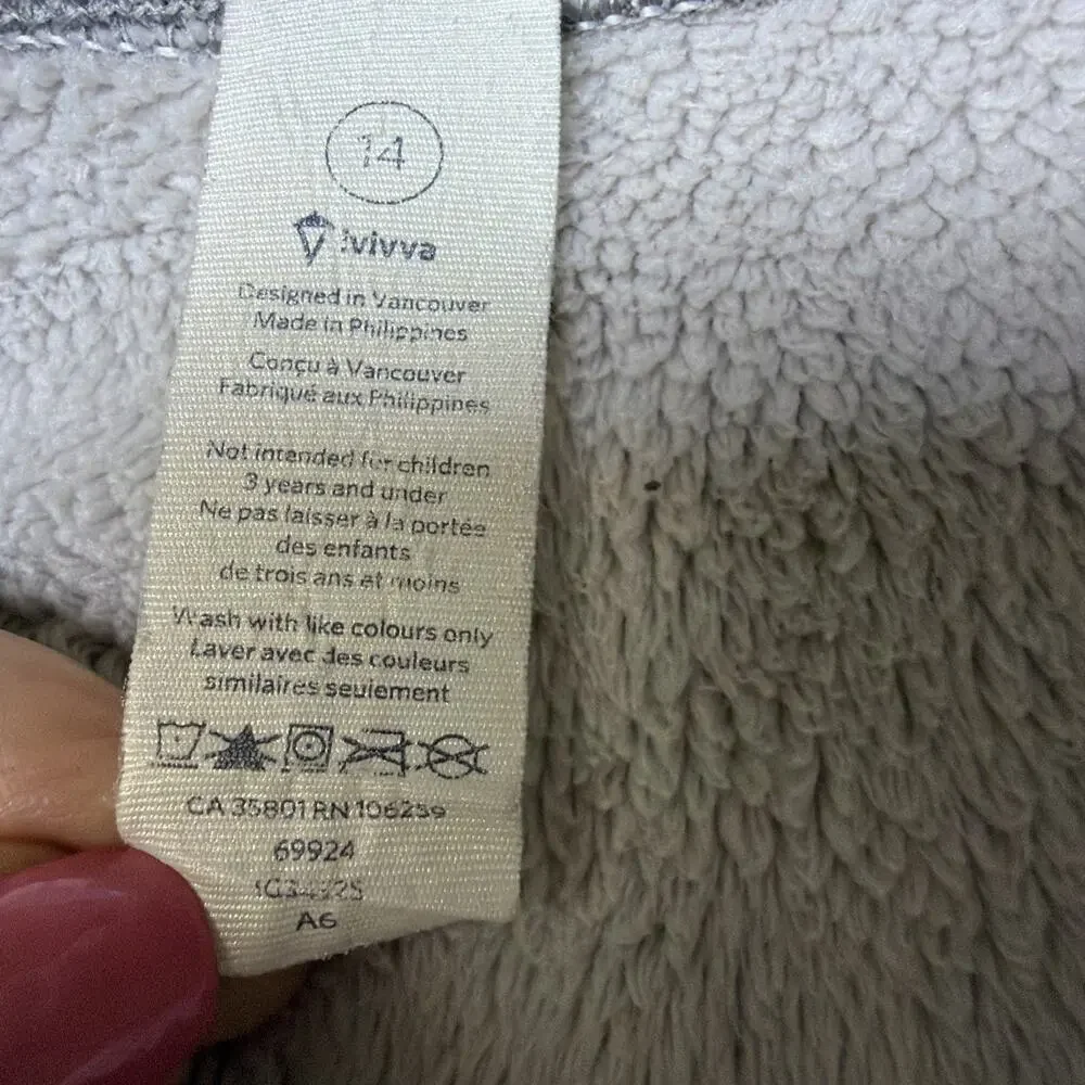 Ivivva Lululemon Fleece Jacket Girls 14 coat athletica athleisure gray snap